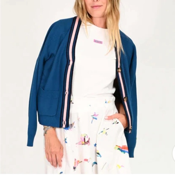 NWOT Kerri Rosenthal Milly Cardi in Azure - Picture 3 of 11